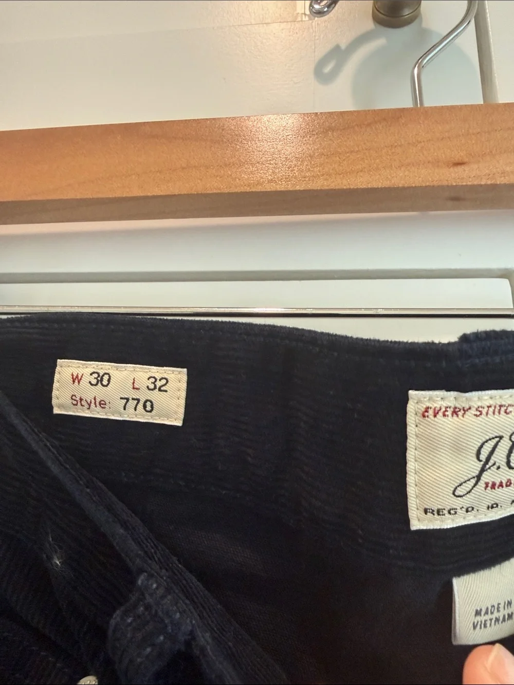 JCrew 770 Straight-fit five-pocket pant in stretch Navy corduroy